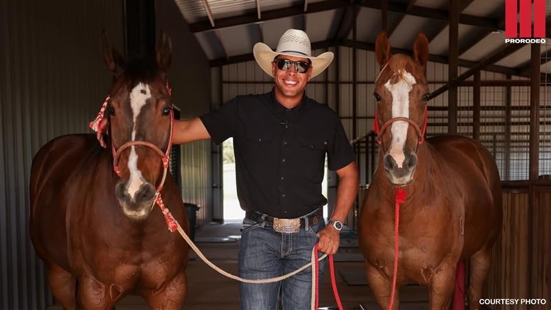 Shad Mayfield with horses